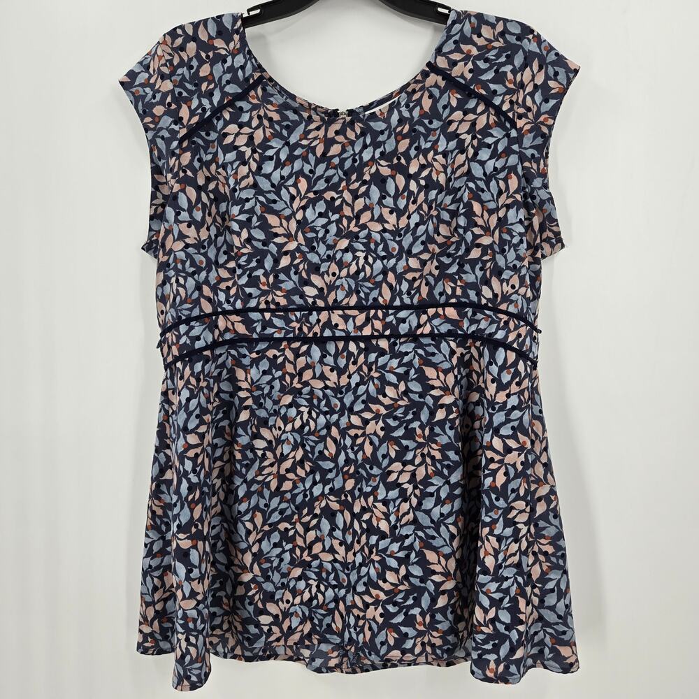 Motherhood Short Sleeve Peplum Empire Waist Maternity Top Size Large
